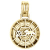 10K Yellow Gold Diamond Circle Rope Medallion Pendant 1.30" Pave Charm 0.66 CT.