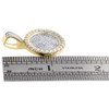10K Yellow Gold Diamond Circle Rope Medallion Pendant 1.30" Pave Charm 0.66 CT.