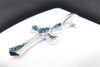 Blue Diamond Passion Cross Pendant 10K White Gold 1/4 CT. Charm