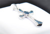 Blue Diamond Passion Cross Pendant 10K White Gold 1/4 CT. Charm