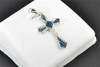 Blue Diamond Passion Cross Pendant 10K White Gold 1/4 CT. Charm