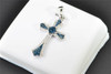 Blue Diamond Passion Cross Pendant 10K White Gold 1/4 CT. Charm