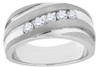 Diamond Wedding Band 10K White Gold Round Cut 0.50 Ct Men's Comfort Fit Ring