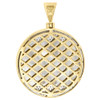 10K Yellow Gold Diamond Last Supper Circle Medallion Pendant Pave Charm 0.48 CT.