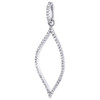 10K White Gold Diamond Petal Pendant Ladies Dangle Charm 0.20 CT.