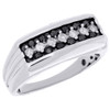 Black Diamond Wedding Band Round Cut Sterling Silver Engagement Ring 0.50 Ct.