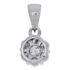 14K White Gold Diamond Flower Pendant Mini Ladies Necklace 0.50 CT.