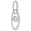Dancing Diamond Oval Loop Design Pendant Solitaire White Gold 0.32 CT.