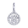 Diamond Solitaire Circle Halo Pendant Ladies 10K White Gold Round Charm 0.19 Ct.