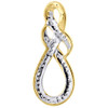 Infinity Knot Diamond Pendant Yellow Gold Round Charm with Necklace 0.20 Ct.