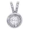 14K White Gold Round Diamond Mini Circle Pendant Fanuk Set Necklace 0.50 CT.