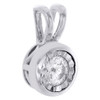 14K White Gold Round Diamond Mini Circle Pendant Fanuk Set Necklace 0.50 CT.