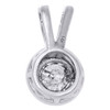 14K White Gold Round Diamond Mini Circle Pendant Fanuk Set Necklace 0.50 CT.