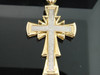 Mens 10K Yellow Gold 0.74 Ct. Designer White Diamond Cross Jesus Charm Pendant