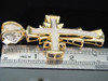 Mens 10K Yellow Gold 0.74 Ct. Designer White Diamond Cross Jesus Charm Pendant
