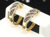 Brown Diamond Earrings Ladies 10K Yellow Round Design Huggies Hoops 0.63 Tcw.