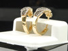 Brown Diamond Earrings Ladies 10K Yellow Round Design Huggies Hoops 0.63 Tcw.