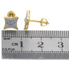 10K Yellow Gold Genuine Diamond Kite Studs Pave Set Mini 7.55mm Earrings 0.17 Ct