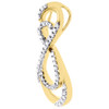 Infinity Diamond Pendant 10K Yellow Gold Round Cut Charm 0.20 CT.