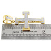 10K Yellow Gold Diamond Cross Domed Pendant Mens Pave Charm 1.93 Inch 0.55 Ctw.