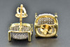 Diamond 3D Circle Earrings 10K Yellow Gold Pave Round Cut 0.62 Ct Studs