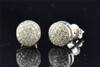 Mens Ladies 10K White Gold Round Cut White Diamond Pave Studs Earrings .25 Ct.