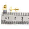 Diamond Square Domed Studs 10K Yellow Gold Round Pave Fashion Earrings 0.20 Tcw.