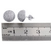 10K White Gold Real Diamond Half Circle Earrings 3D Dome 10mm Pave Studs 0.70 CT