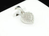 Ladies .925 Sterling Silver Love Heart Diamond Pendant Charm For Necklace .03 Ct