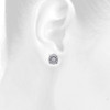 10K White Gold Round Diamond 4 Prong Circle Pave Studs 7.50mm Earrings 0.30 Ct.