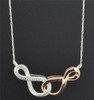 Diamond Double Infinity Pendant 10K White & Rose Gold 0.10 CT. Charm