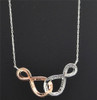 Diamond Double Infinity Pendant 10K White & Rose Gold 0.10 CT. Charm