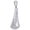 10K White Gold Diamond Pendulum Teardrop Pendant Cut Out Necklace 0.20 CT.