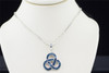 Ladies .925 Sterling Silver Blue Diamond Designer Love Knot Pendant Charm .25 Ct
