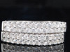 14K White Gold Round Diamond Hoop Huggie Prong Set 0.80" Pave Earrings 1 CT.