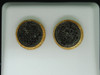 Yellow & Black Diamond Circle Earrings Mens .925 Sterling Silver Studs 1 Tcw.