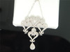 Ladies 10K White Gold Teardrop Dangle Diamond Pendant Charm For Necklace .33 Ct.