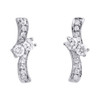 14K White Gold Two Stone Diamond Danglers Love & Friendship Earrings 0.25 CT.