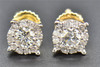 Diamond Stud Earrings Mens Ladies 14K Yellow Gold Round Cut 6MM Solitaire .53 Ct