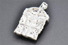 Black Diamond Jesus Face Pendant 10K White Gold 0.24 Ct Cross Charm