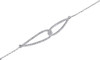 Diamond Fashion Designer Bracelet 10K White Gold Single Strand Rolo Link 1/3 Ct.