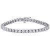 14K White Gold Real Round Diamond Channel Set Tennis Bracelet 7.25" | 4mm | 3 CT