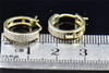 Ladies 10K Yellow Gold Round Cut 2 Row Diamond Hoops Huggies Earrings .15 Ct.