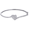 Heart Shape .925 Sterling Silver & Diamond Bangle Bracelet 0.43 Ct.