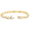 10K Yellow Gold Round Diamond Triple Infinity Fancy Link Bracelet 7" | 1/4 CT.