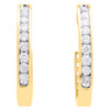 10k Yellow Gold Genuine Diamond One Row Channel Set Huggie Hoop Earrings 1/2 CT.