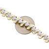 10K Yellow Gold Round Cut Diamond 9mm S-Link Bracelet Miracle Set 7.50" | 5 CT.