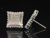 Diamond Earrings 10K White Gold Round Cut Pave Kite Shaped Studs 0.30 Tcw.