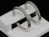 LADIES 14K WHITE GOLD DIAMONDS HOOP HUGGIE EARRINGS