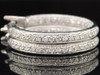 LADIES 14K WHITE GOLD DIAMONDS HOOP HUGGIE EARRINGS